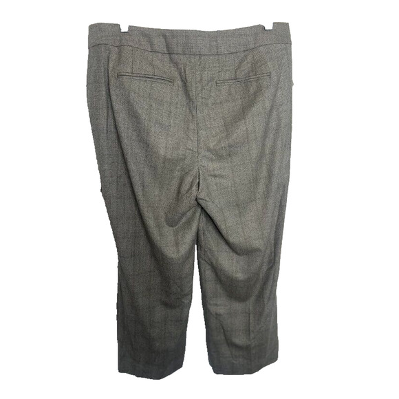 TALBOTS Wool PANTS 14 Petite 14P Plaid Gray Straight Career Work Italy Office - Picture 4 of 8